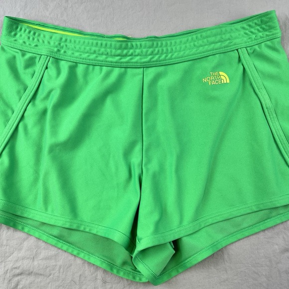The North Face Pants - NORTH FACE Sunriser Logo Shorts Womens Large Green Split Hem Running Performance